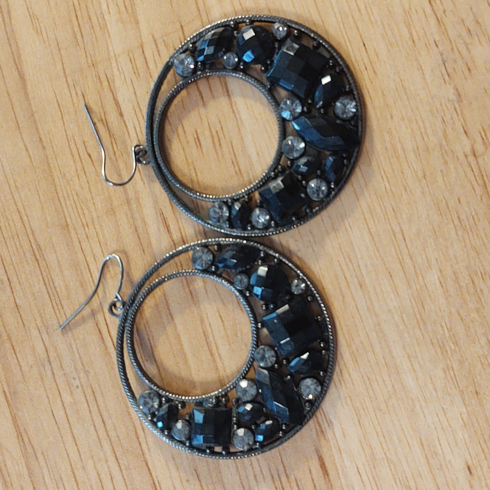 Black gunmetal / hematite earrings